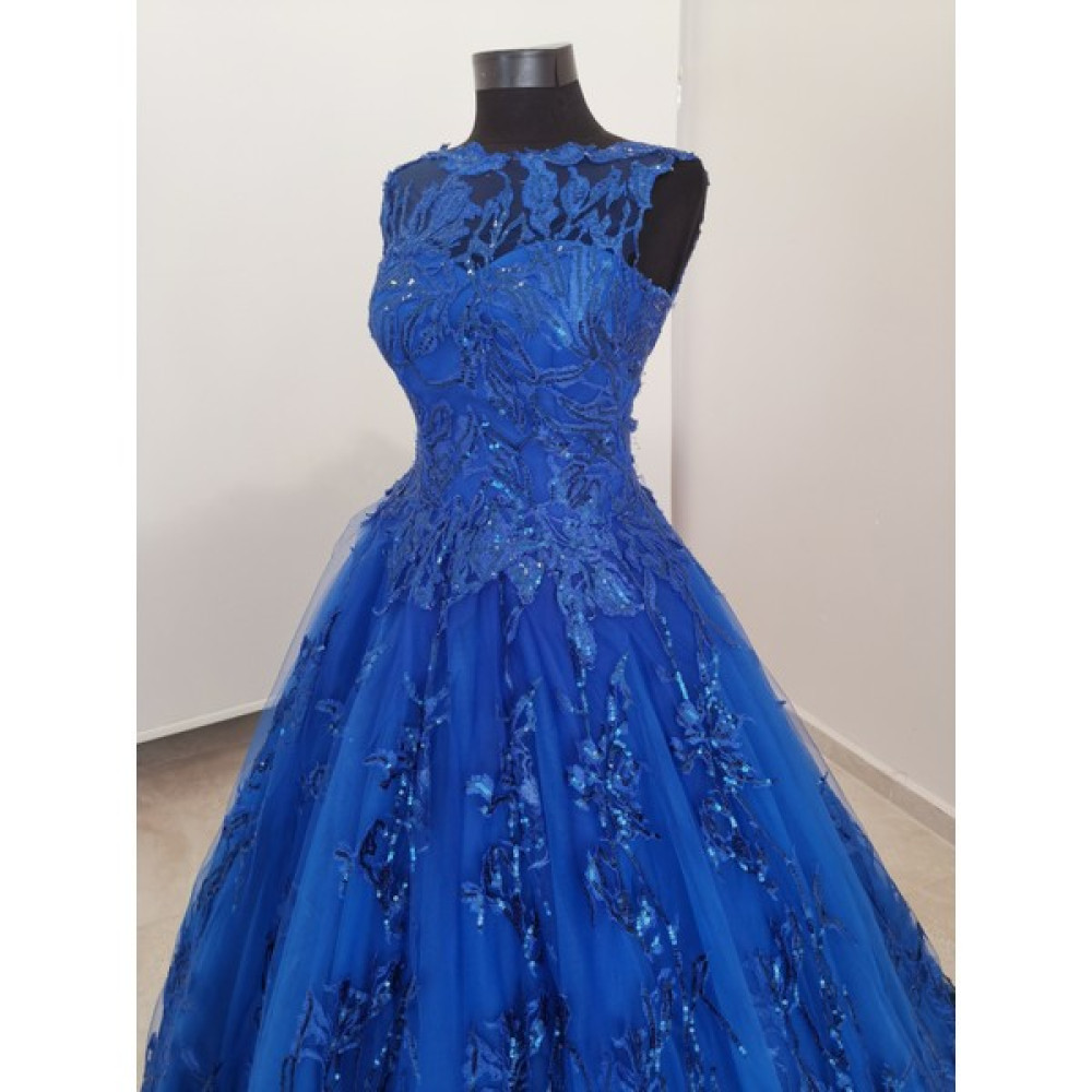Gönül Moda Saks Mavisi Kına Nişan Kıyafeti Elbise Fiyatı