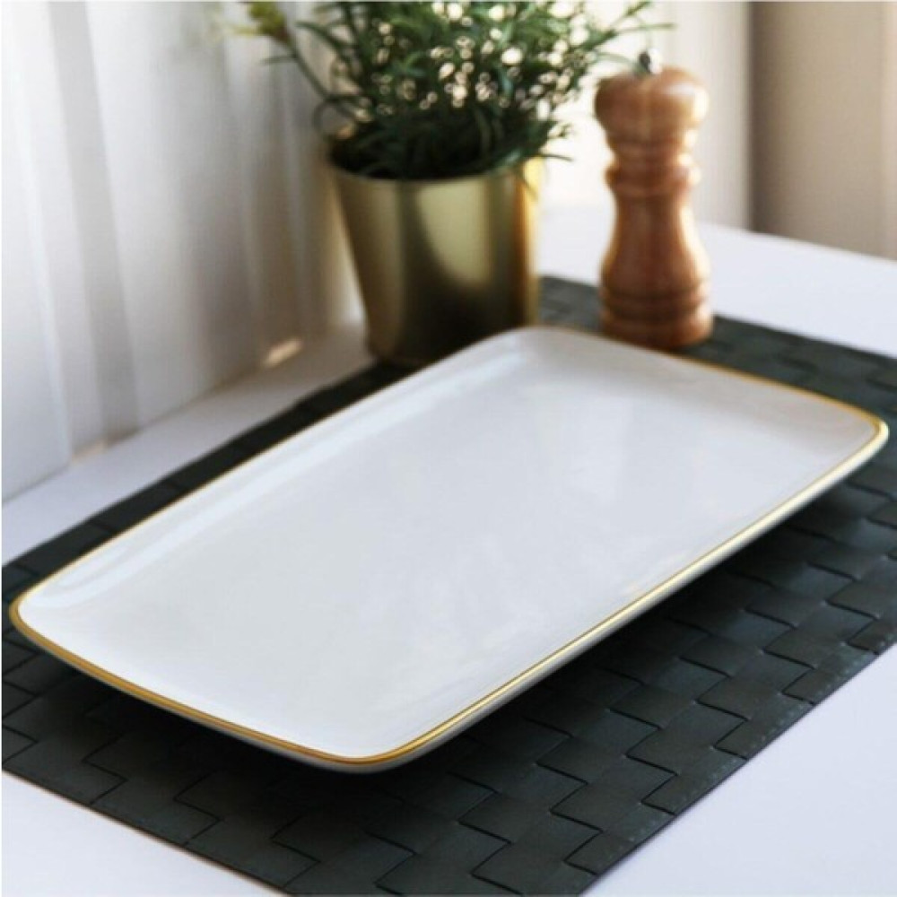 Gönül Seramik Meze Tabağı 33cm Beyaz Gold G2808 Mutfak Gereçleri Fiyatı