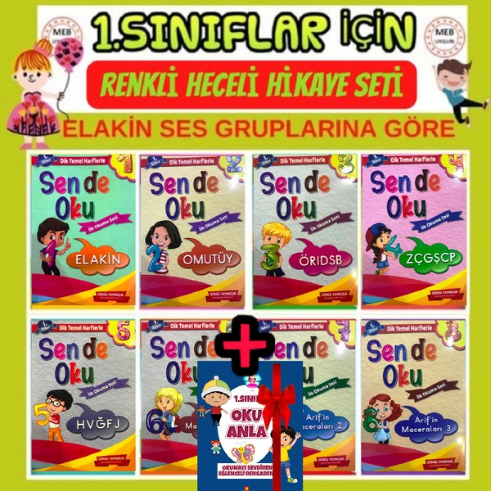 Gönül Yayıncılık Sen De Oku "Elakin Ilk Okuma Seti 8 Kitap"+OKU ANLA KİTABI HEDİYELİ Kaynak Kitapları Fiyatı