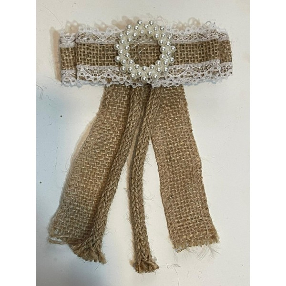 Gönülden Tasarım 13X11 cm Hasır Jüt Ip Incili Güpürlü Iğnelik Aksesuar Broş Türban Iğnesi - Renkli Toka, Taç & Saç Bandı Fiyatı