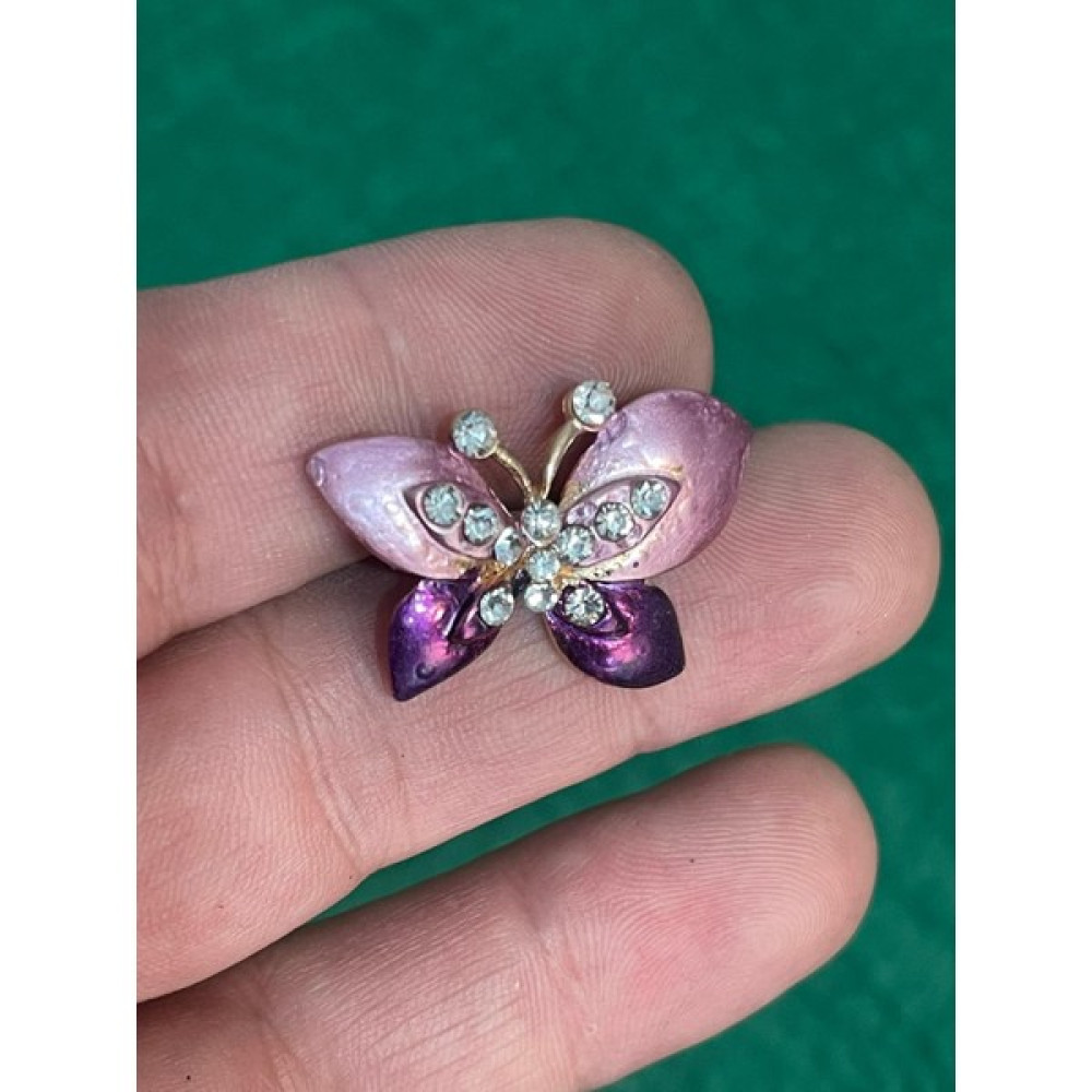 Gönülden Tasarım 3x2 cm Mor Kelebek Zirkon Cam Taşlı Broş Iğnelik Yaka Iğnesi Türban Iğnesi Toka, Taç & Saç Bandı Fiyatı