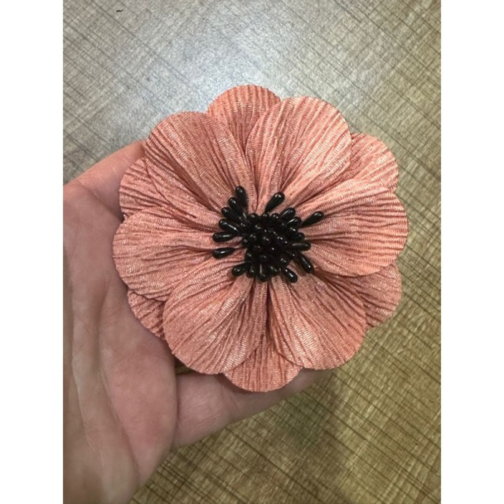 Gönülden Tasarım 8x8 cm Boncuklu Tasarım Çiçek Broş Yaka Iğnesi Türban Iğnesi - Gül Kurusu Toka, Taç & Saç Bandı Fiyatı