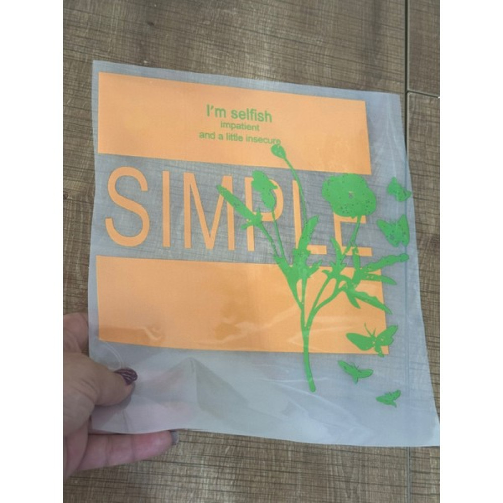 Gönülden Tasarım Simple Yazılı Ütü Ile Yapışan Çiçekli Transfe Baskı Tişört Baskı Arma 24X21 cm Oto Boyaları Fiyatı