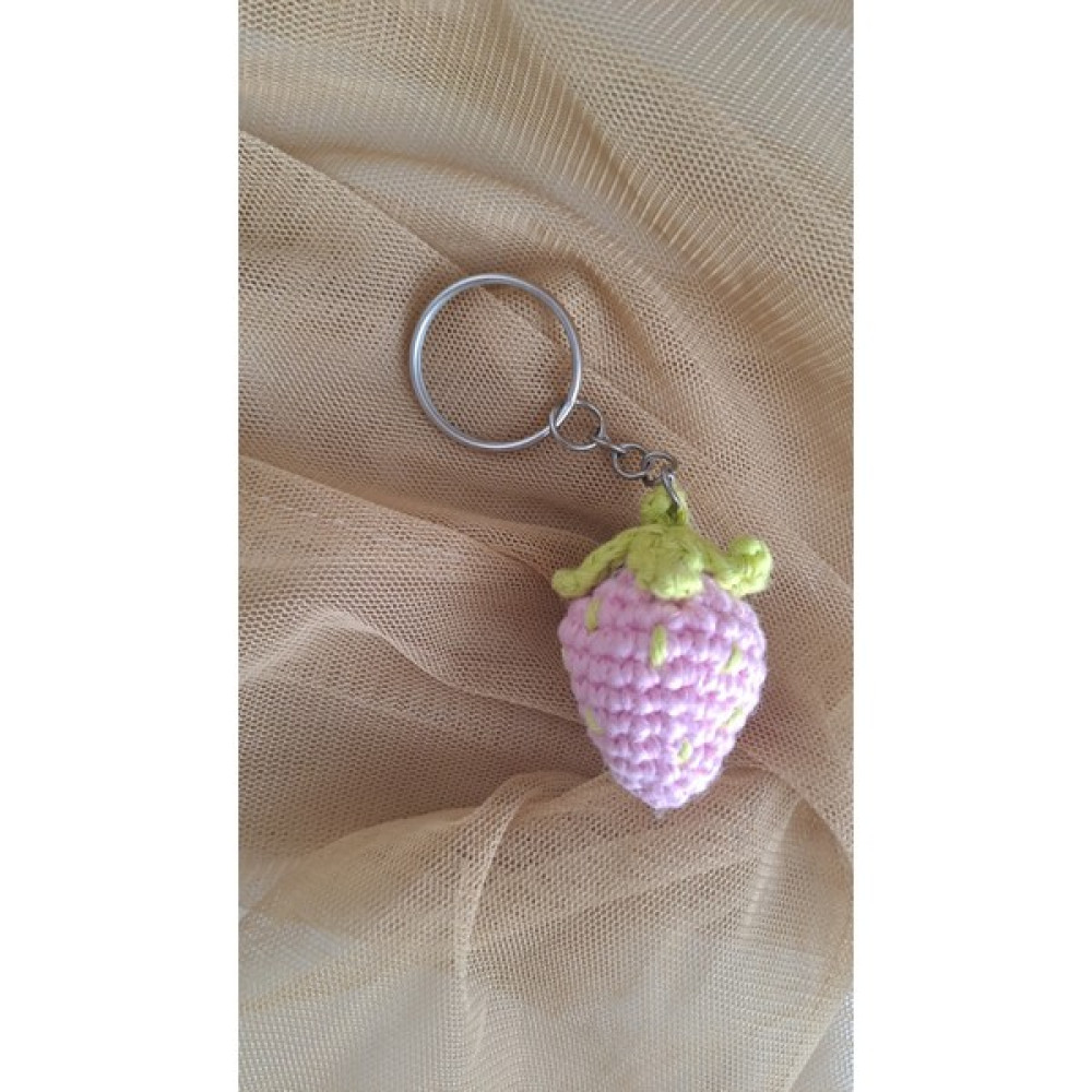 Gonulella Amigurumi Çilek Anahtarlık - Açık Pembe Anahtarlık Fiyatı