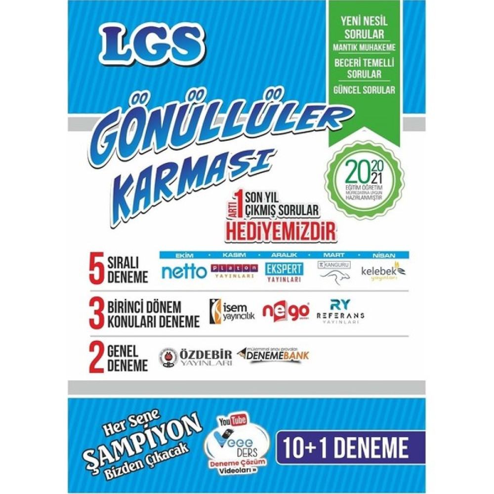 Gönüllüler Karması 2021 LGS 10+1 Deneme Seti Kaynak Kitapları Fiyatı