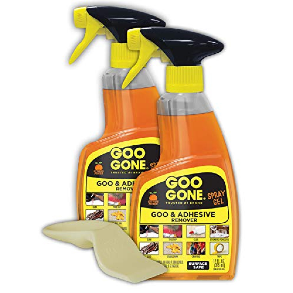 Goo Gone Adhesive Remover Spray Gel, Removes Chewing Gum, Grease, Tar, Stickers, Labels, Tape Residue, Oil, Blood, Lipstick, Mascara, 2 Pack & Sticker Lifter