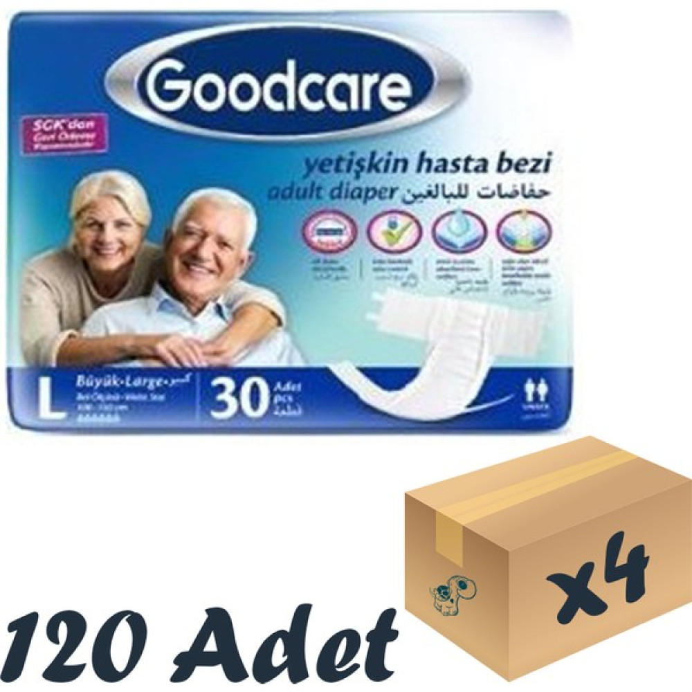 Good Care Goodcare Bel Bantlı Yetişkin Hasta Bezi Large 30'Lu 4 Paket 120 Adet Hasta Bezleri ve Temizliği Fiyatı