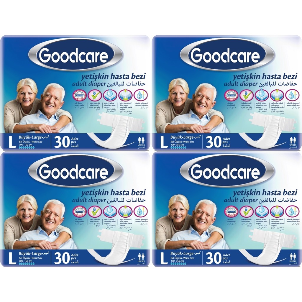 Good Care Goodcare Yetişkin Hasta Bezi L Large 120 Adet Bel Bantlı Tekstil Yüzey Hassas Ciltler İçin Uygun Hasta Bezleri ve Temizliği Fiyatı