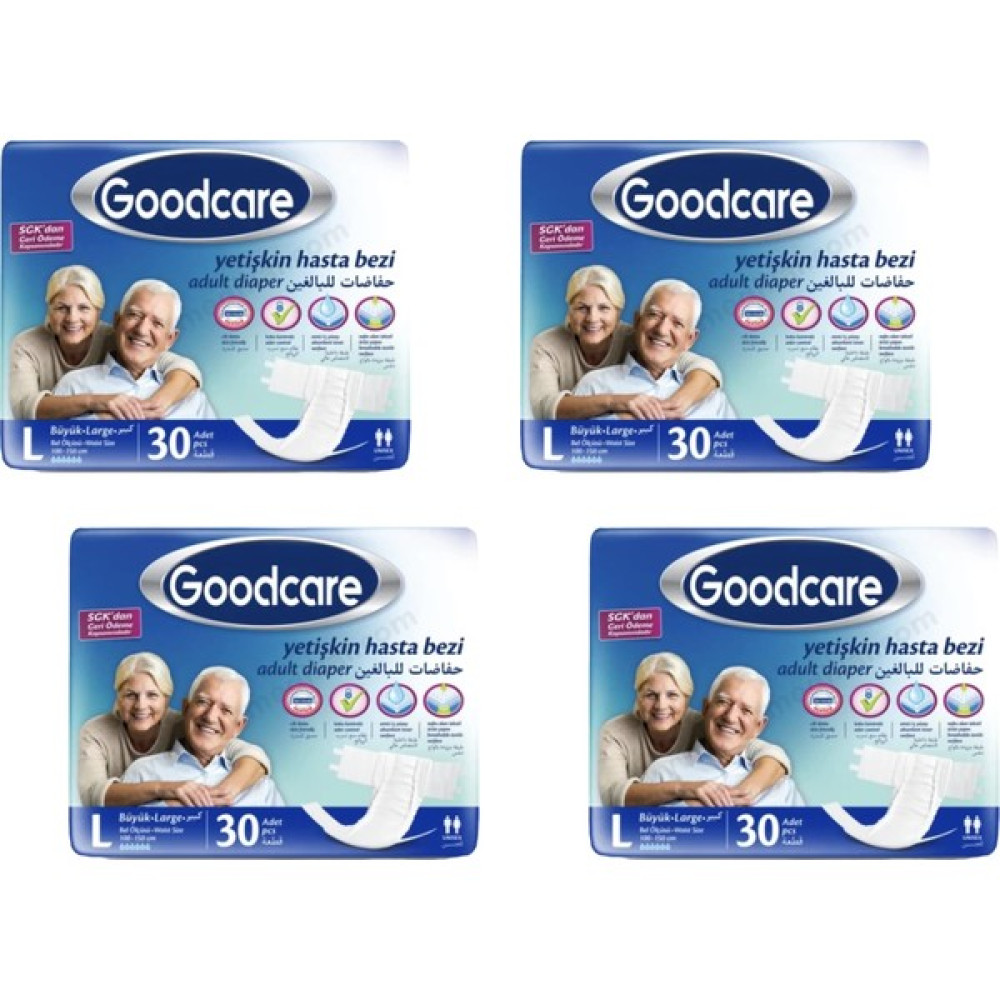 Good Care Goodcare Yetişkin Hasta Bezi Large (L) 120 Adet (4 Paket) - L - Beyaz Oto Boyaları Fiyatı