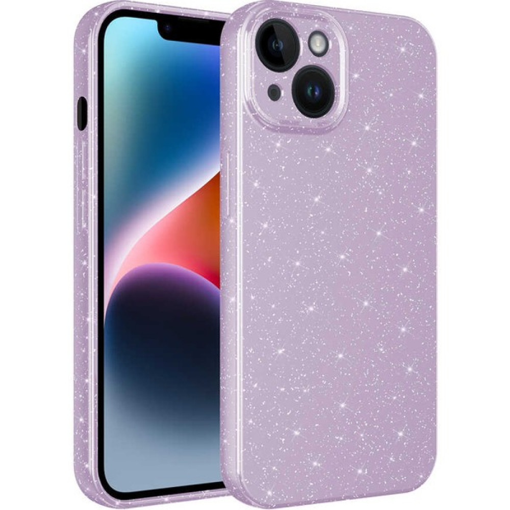 Good Case Apple iPhone 14 Plus Kamera Korumalı Simli Lüks Koton Kapak Lila Cep Telefonu Kılıfı Fiyatı