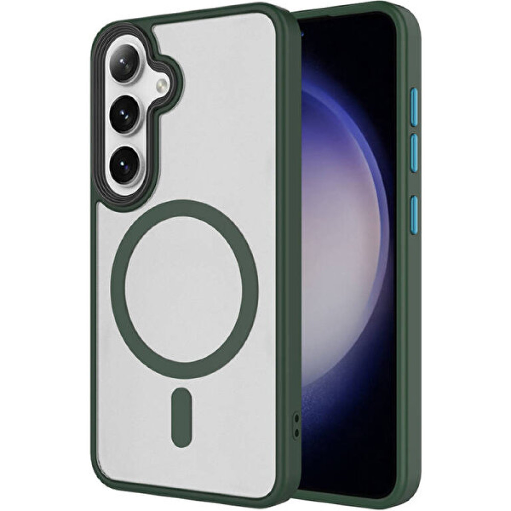 Good Case Galaxy S24 Plus Için Kılıf Sert Pc Arka Yüzey Wireless Şarj Özellikli Flet Magsafe Kapak Koyu Yeşil Cep Telefonu Kılıfı Fiyatı