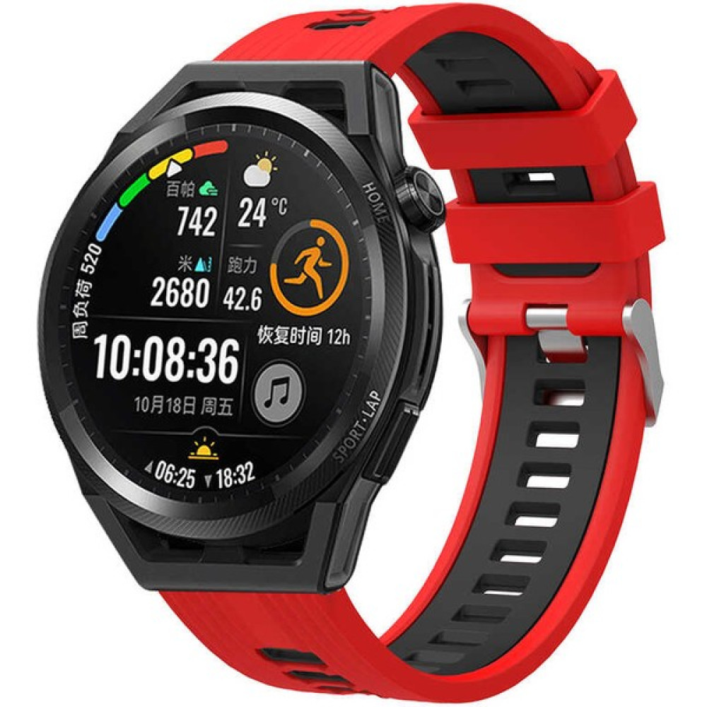 Good Case Huawei Watch Gt 3 Se Uyumlu 22MM Iki Renkli Silikon Kordon-55 Kırmızı - Siyah Giyilebilir Teknoloji Aksesuarları Fiyatı