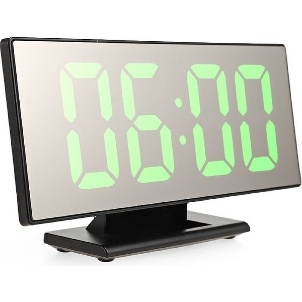 Good Shop Gece LED Işık Masa Masaüstü USB Kablosu Dijital Çalar Saat LED Ayna Saat Çok Işlevli (Yurt Dışından) - Açık Yeşil Masa Saati Fiyatı
