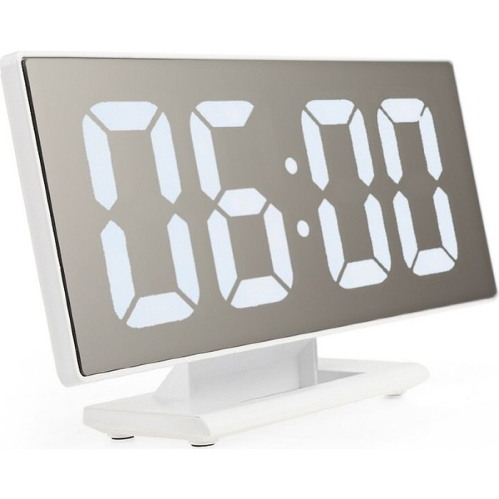 Good Shop Gece LED Işık Masa Masaüstü USB Kablosu Dijital Çalar Saat LED Ayna Saat Çok Işlevli (Yurt Dışından) - Beyaz Masa Saati Fiyatı