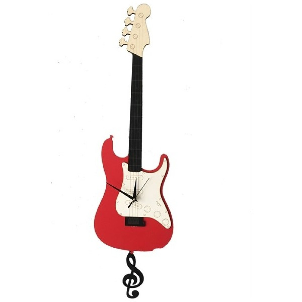 Good Time Büyük Boy Sallanır Sarkaçlı Kırmızı Gitar Duvar Saati Dekoratif Saat Fiyatı