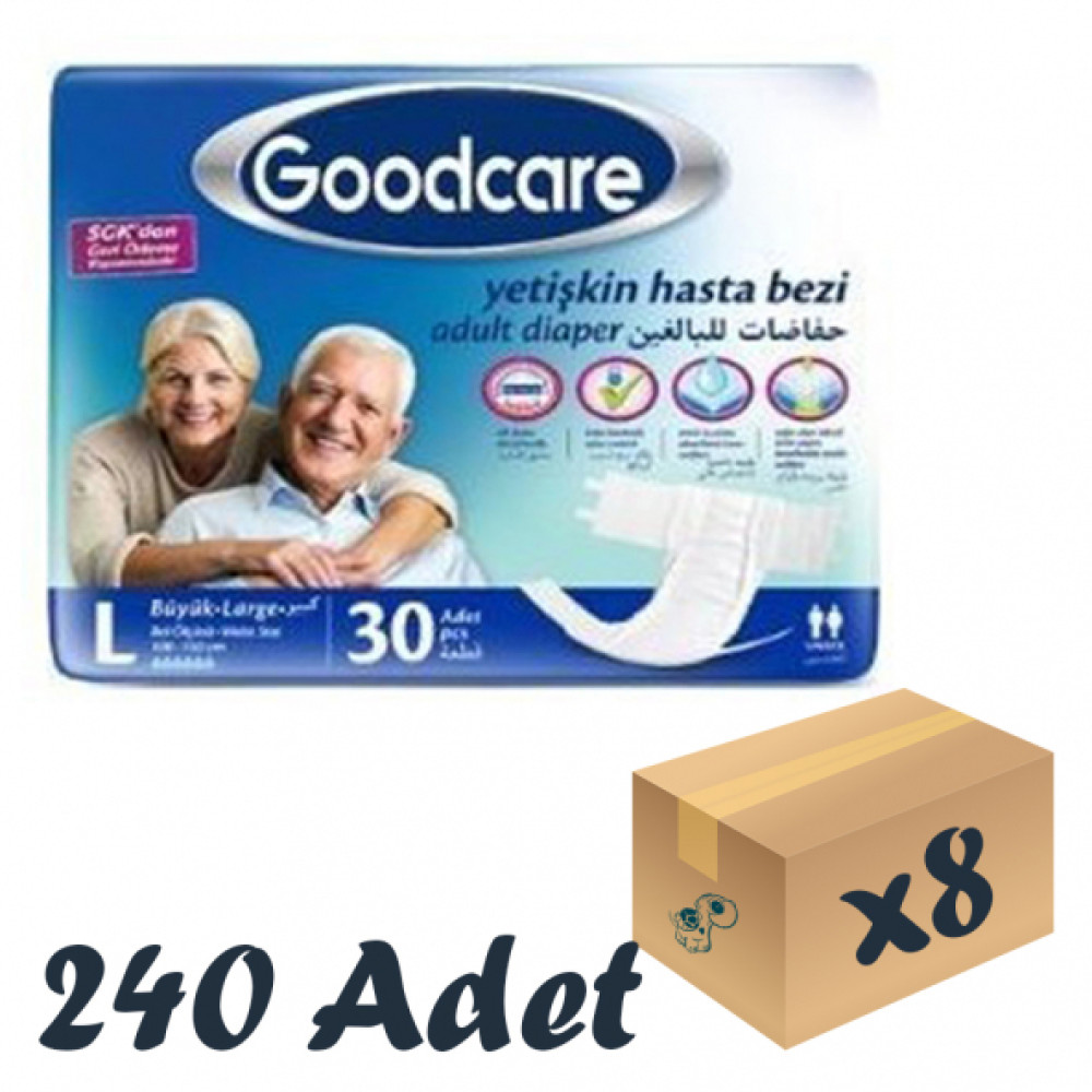 Goodcare Bel Bantli Yetiskin Hasta Bezi Large 30'Lu 8 Paket 240 Adet Medikal Ürünler Fiyatı
