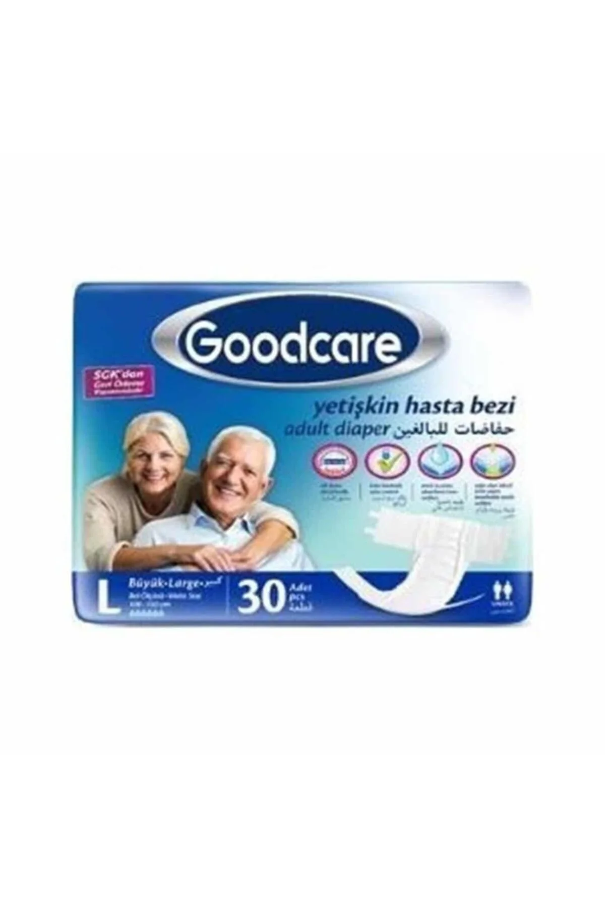 Goodcare Bel Bantlı Yetişkin Hasta Bezi Large 30lu Paket" Hasta Bezleri ve Temizliği Fiyatı