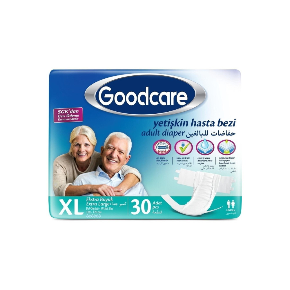 Goodcare Bel Bantlı Yetişkin Hasta Bezi Xl Ekstra Büyük 30lu XL Beden Hasta Bezleri ve Temizliği Fiyatı