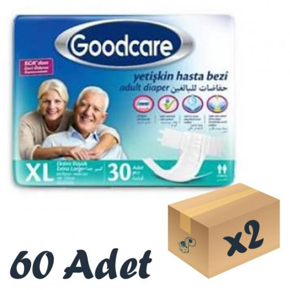 Goodcare Bel Bantli Yetiskin Hasta Bezi Xlarge 30Lu 2 Paket 60 Adet Hasta Bezleri ve Temizliği Fiyatı