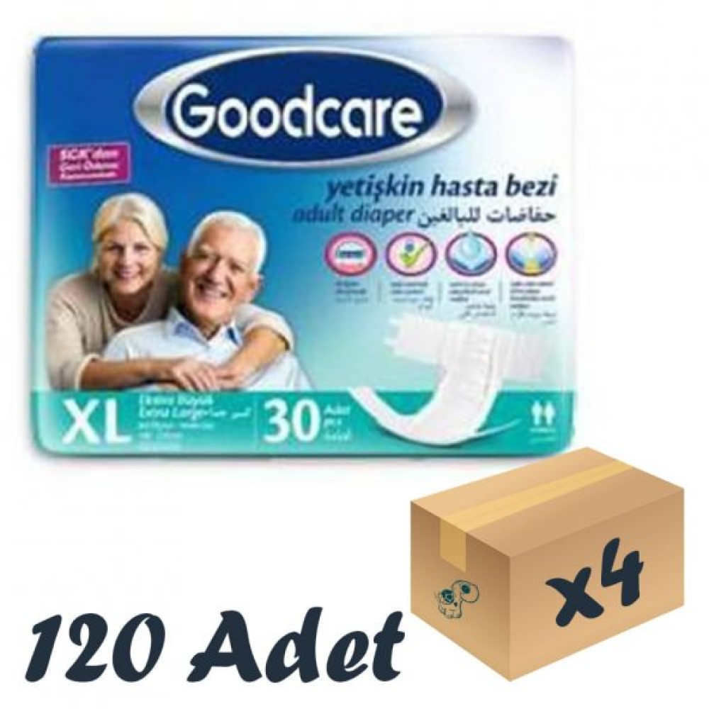 Goodcare Bel Bantli Yetiskin Hasta Bezi Xlarge 30Lu 4 Paket 120 Adet Hasta Bezleri ve Temizliği Fiyatı