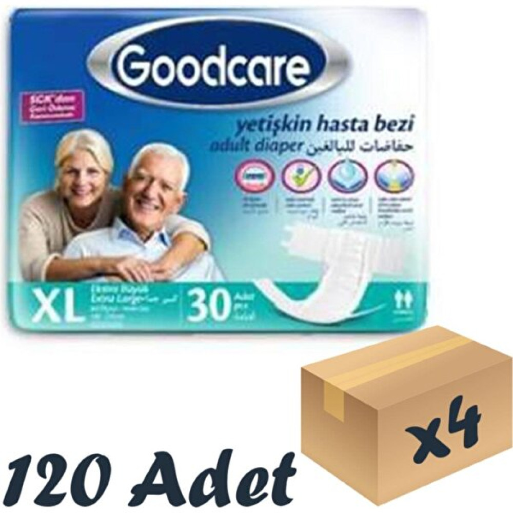 Goodcare Bel Bantlı Yetişkin Hasta Bezi Xlarge 30'lu 4 Paket 120 Adet - XL - Beyaz Hasta Bezleri ve Temizliği Fiyatı
