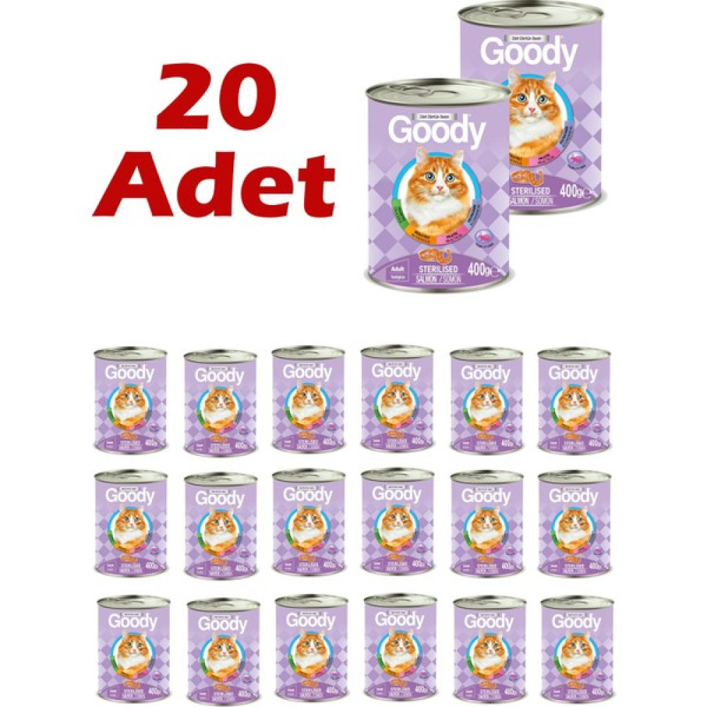 Goody Kısırlaştırılmış Somonlu Yetişkin Kedi Konservesi 400 gr 20 Adet Evcil Hayvan Ürünleri Fiyatı