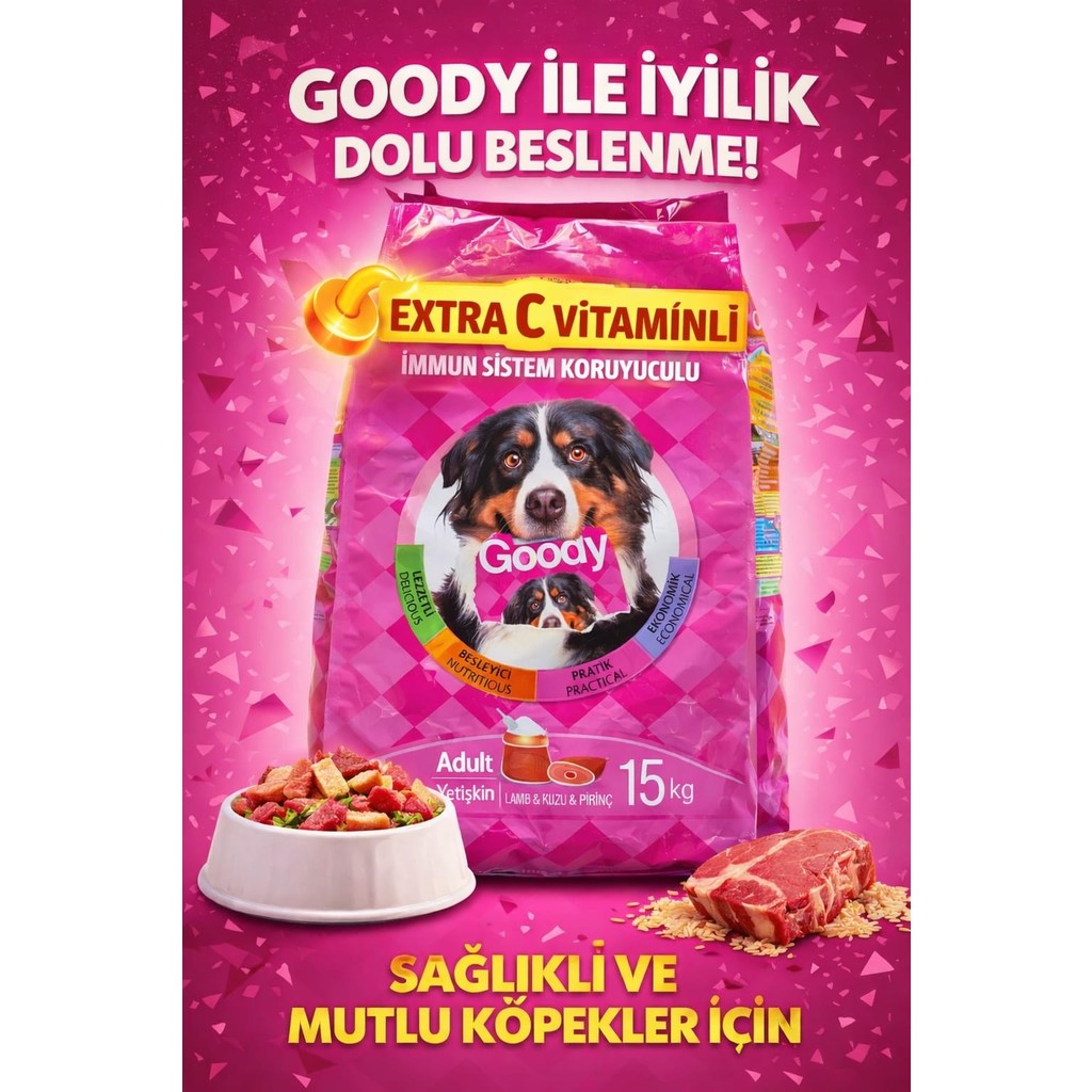 Goody kuzu&pirinç (Extra C Vitaminli Immum Sistem koruyuculu ) YENİ FORMÜL VE RASYONKALİTELİ HAMMADDEYÜKSEK YENME OARANI %99GÜÇLÜ BAĞIŞIKLIK PARLA... Evcil Hayvan Ürünleri Fiyatı