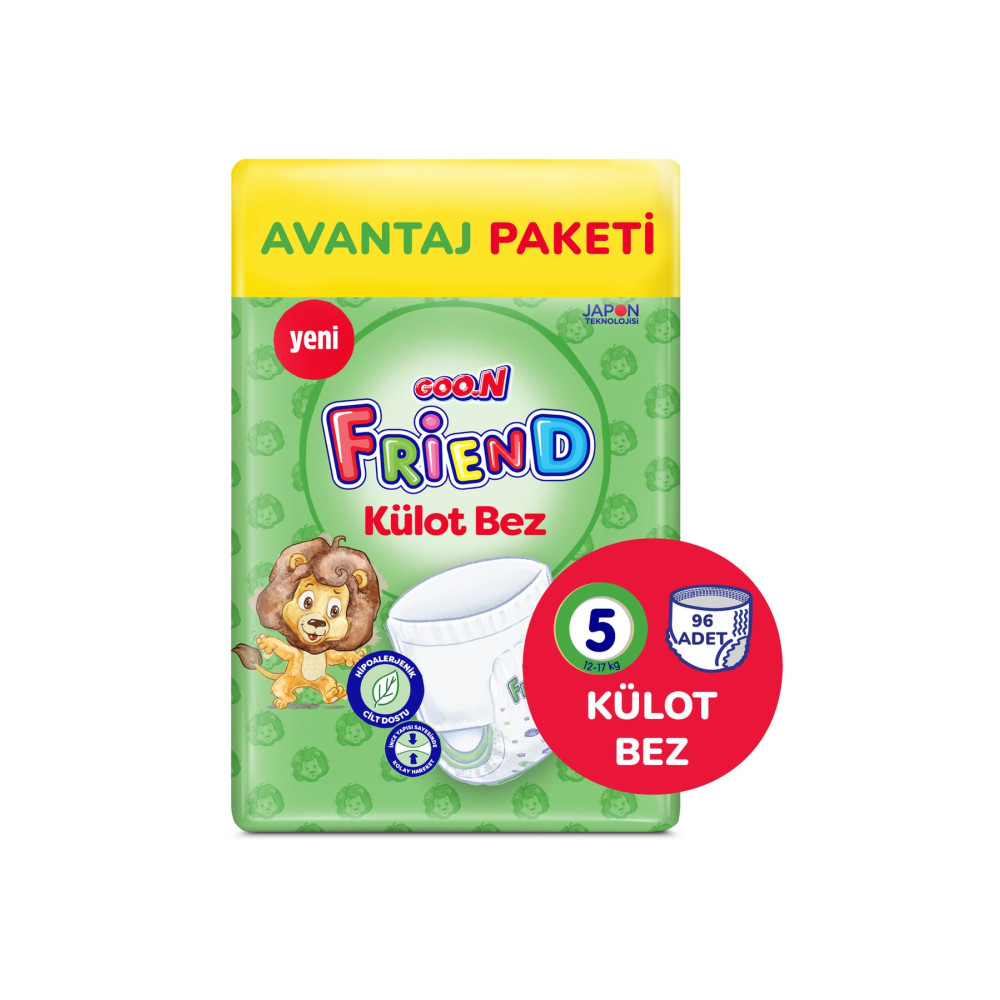 Goo.n Friend 5 Numara Külot Bebek Bezi Fırsat Paketi - Cilt Dostu - 96 Adet Bebek Bezi Fiyatı