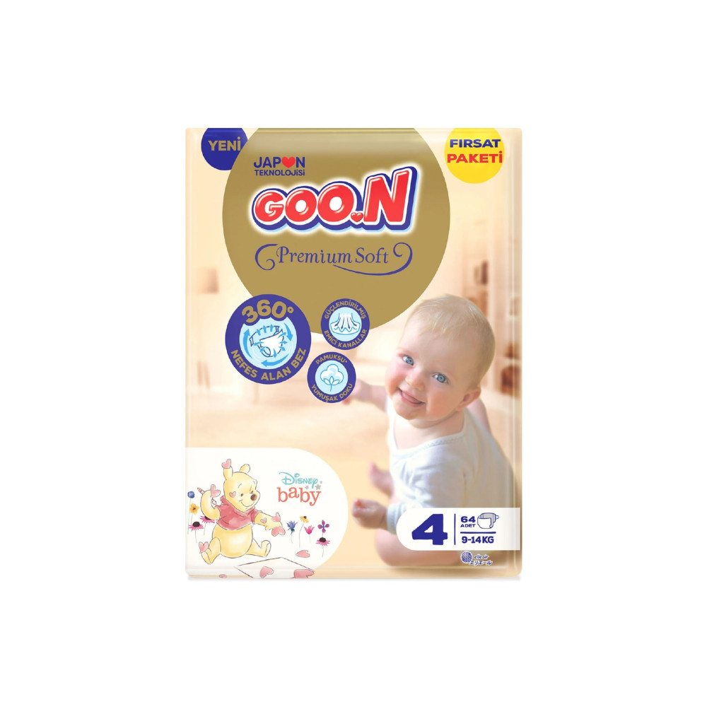 Goo.n Premium Soft 4 Numara Süper Yumuşak Bant Bebek Bezi Fırsat Paketi - 64 Adet Bebek Bezi Fiyatı