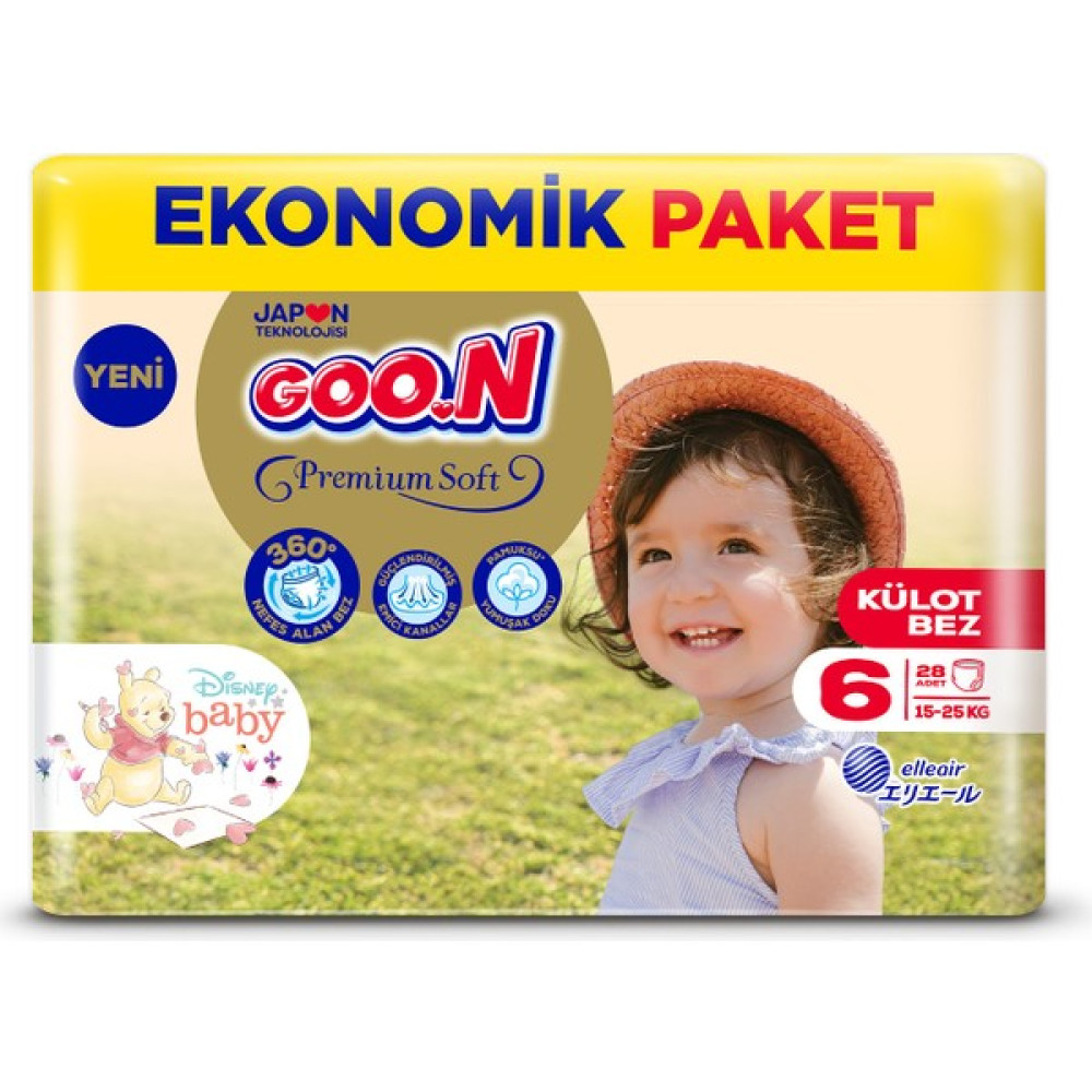 Goo.N Premium Soft 6 Numara Süper Yumuşak Külot Bebek Bezi - 28 Adet - -- Bebek Bezi Fiyatı