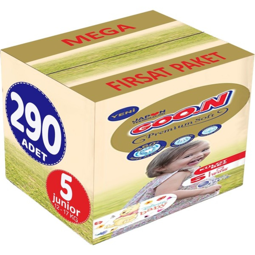 Goon Premium Soft Külot Bebek Bezi Beden:5 12-17 kg Junior 290'lu - 5 Bebek Bezi Fiyatı