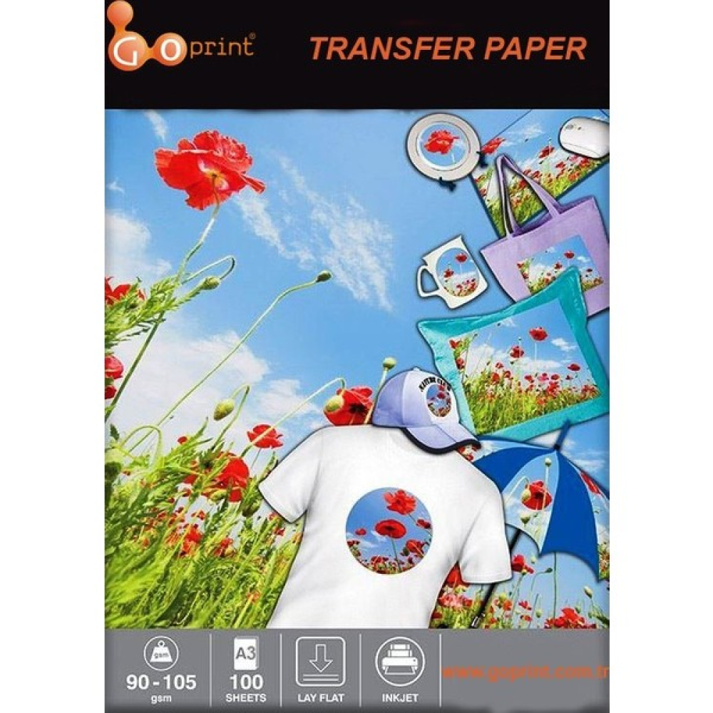 Goprint Polyester Kumaş Transfer Baskı Süblimasyon Kağıdı A3 100 Yaprak Fotoğraf Kağıtları & Asetatlar Fiyatı