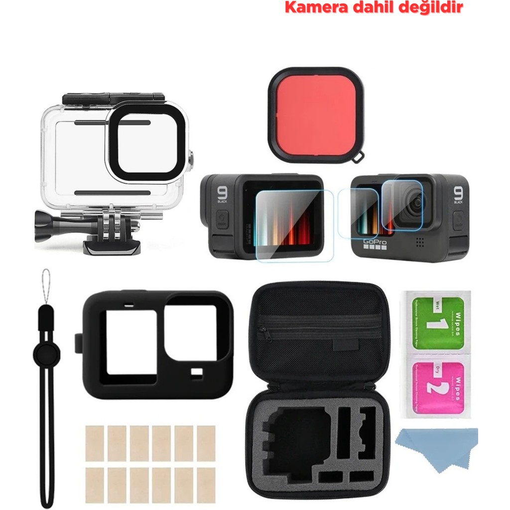 Gopro Hero 9-10-11-12 Black Başlangıç Aksesuar Seti -Taşıma Çantası İle Birlikte Aksiyon Kamera Aksesuarları Fiyatı