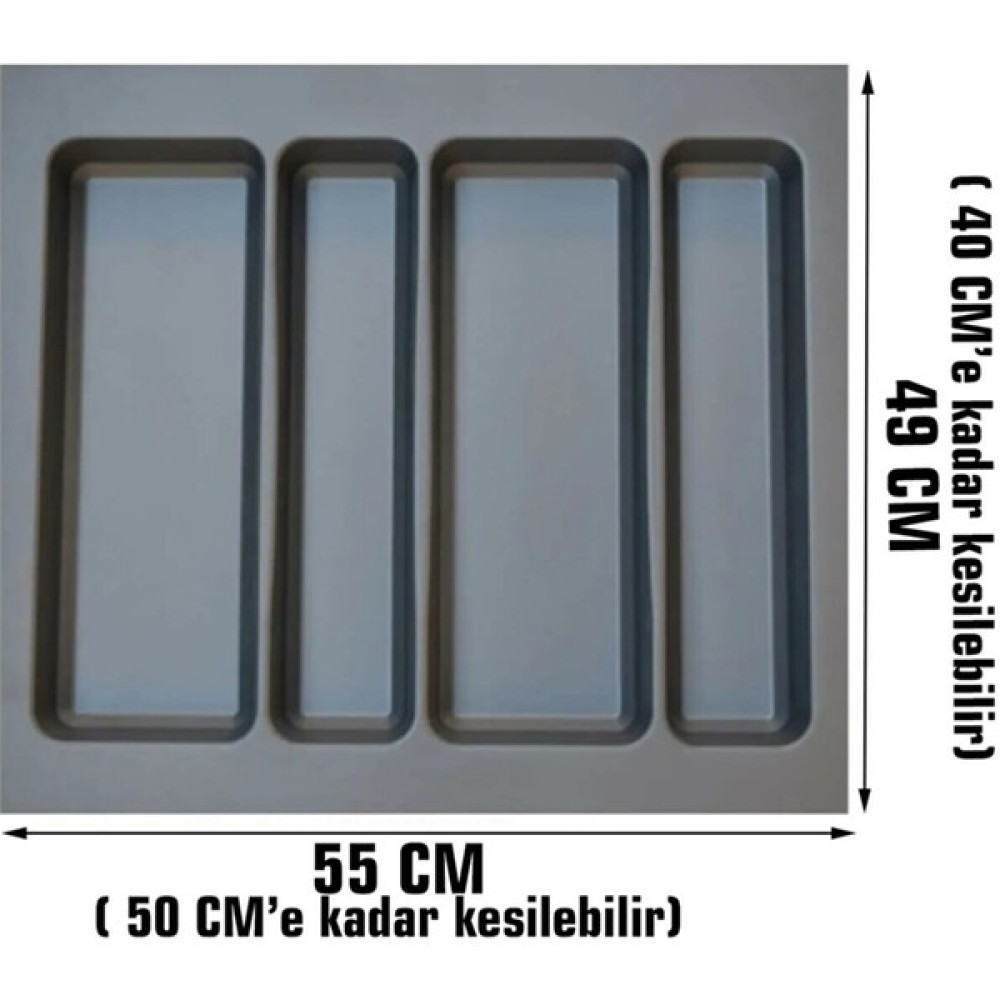Gör Seç 55x49 Çekmece Içi Gri Kaşıklık Kepçelik Mutfak Çekmece Düzenleyici Organizer (45*40 A KESİLEBİLİR) Pratik Mutfak Gereçleri Fiyatı