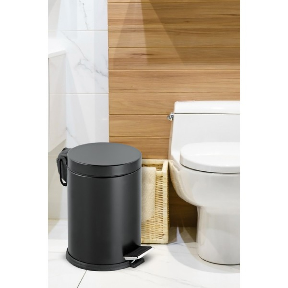 Gör Seç Tuvalet Banyo Balkon Mutfak Siyah 3 Litre Pedallı Çöp Kovası ve Kovalı Çöp Kovası Çöp Kutusu Çöp Kovaları Fiyatı