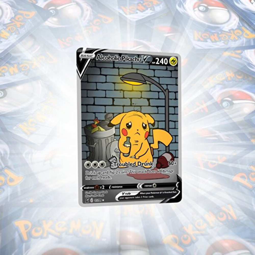 Gorilla Alcoholic Pikachu V Alternate Art Custom Pokemon Kartı Oyun Takımları Fiyatı