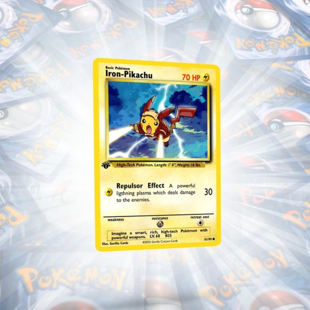 Gorilla Iron-Pikachu Custom Holo Pokemon Kartı Oyun Takımları Fiyatı