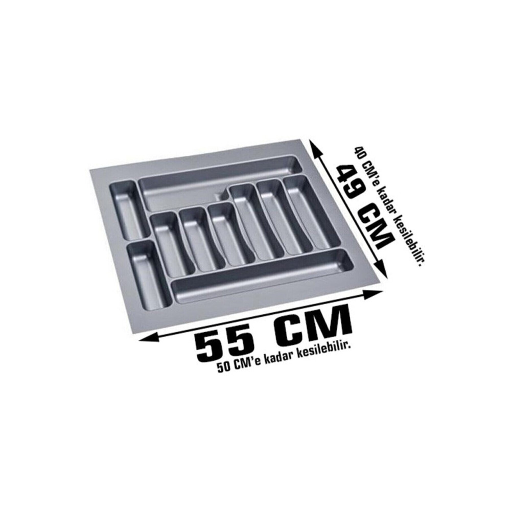 GörSeç 55x49 Gri Çekmece Içi Kaşıklık Kepçelik Çekmece Düzenleyici Organizer Raf Mutfak Gereçleri Fiyatı
