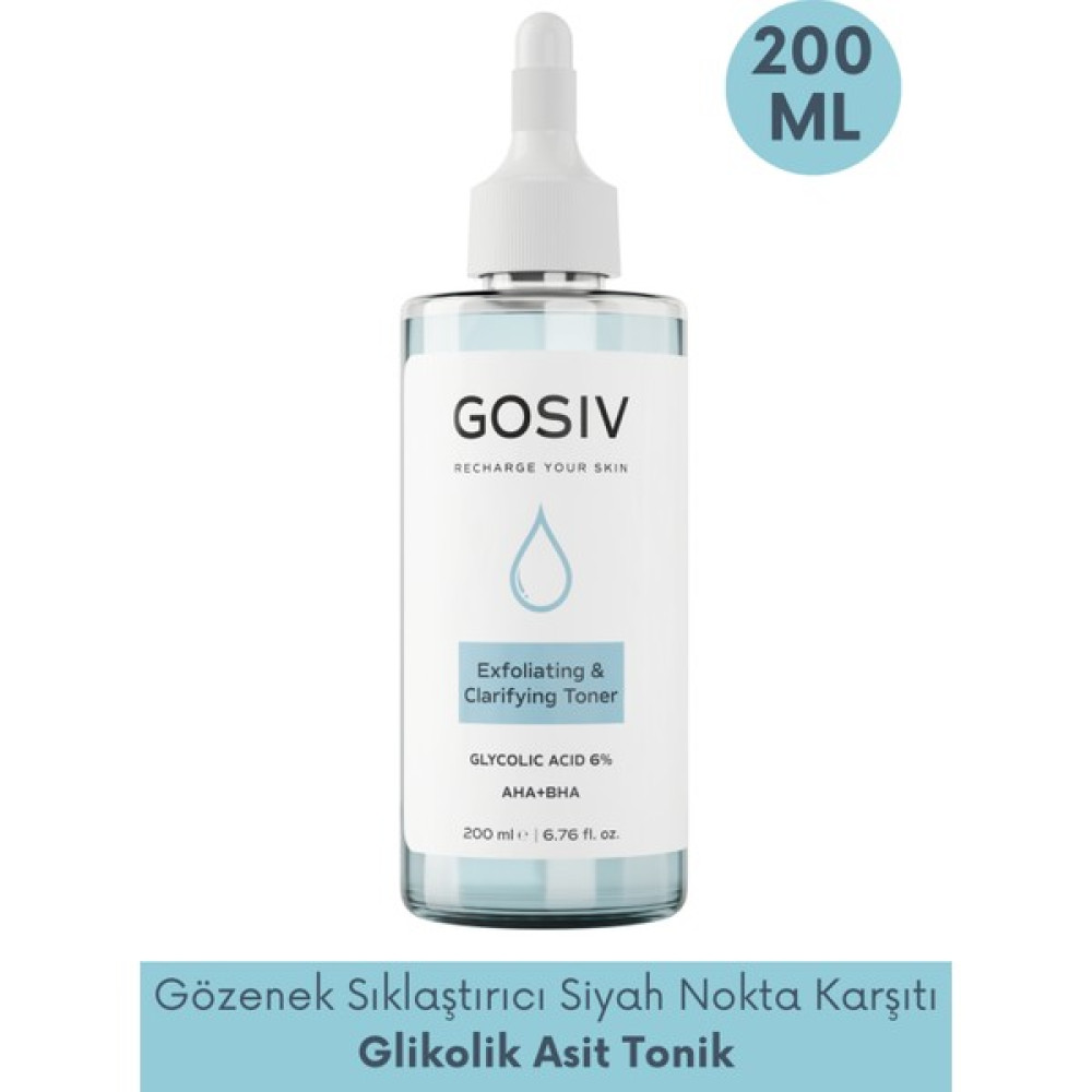 Gosıv Gözenek Sıkılaştırıcı Siyah Nokta Karşıtı Tonik (Glycolic Acid 6% + Aha Bha) 200 ml Cilt Temizleme ve Peeling Fiyatı
