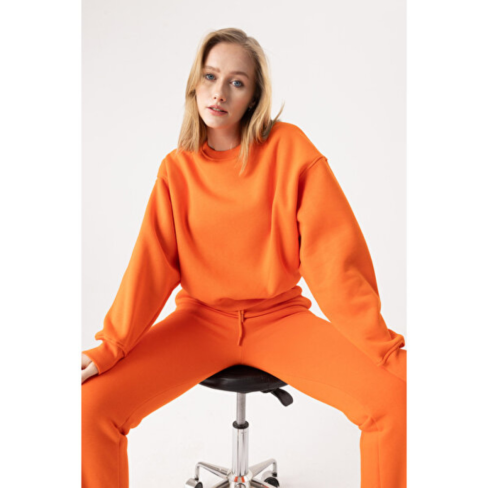 Gothamvibes Kadın Vibe Oversize Alev Turuncu Sweatshirt Bayan Sweatshirt Fiyatı