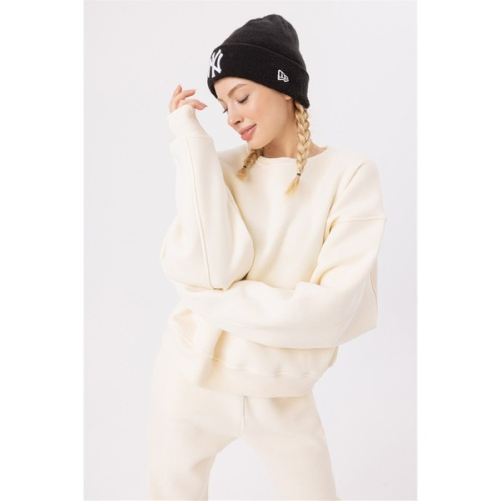Gothamvibes Kadın Vibe Oversize Krem Sweatshirt Bayan Sweatshirt Fiyatı