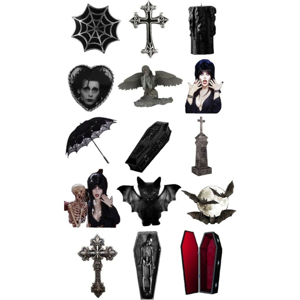 Gotik Sticker Telefon Laptop Notebook Tablet Defter Matara Stiker Etiket ST1429 Okul Etiketi Fiyatı