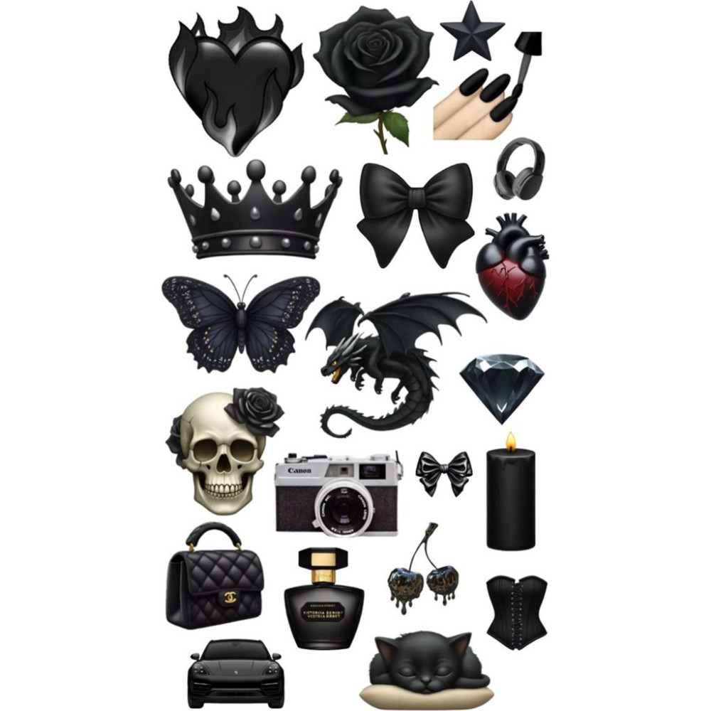 Gotik Sticker Telefon Laptop Notebook Tablet Defter Matara Stiker Etiket ST1579 Okul Etiketi Fiyatı