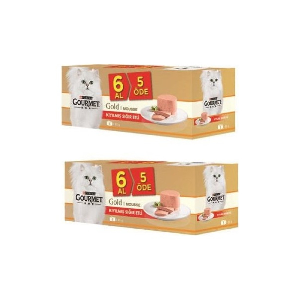 Gourmet Gold 2 Kutu(12 Adet) Kıyılmış Sığır Kedi Konserve 85 gr Evcil Hayvan Ürünleri Fiyatı