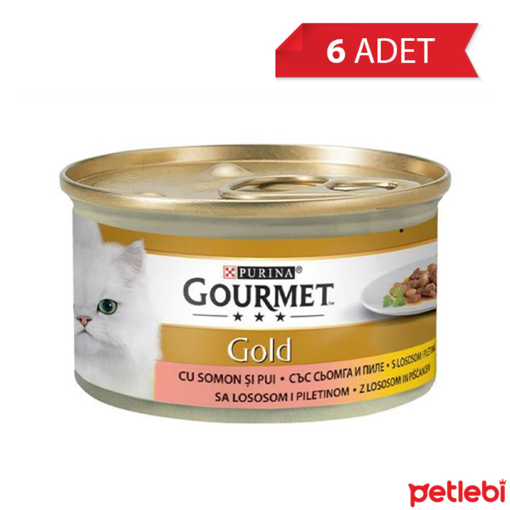 Gourmet Gold Parça Etli Somonlu ve Tavuklu Yetişkin Kedi Konservesi 85 gr (6 Adet) Evcil Hayvan Ürünleri Fiyatı