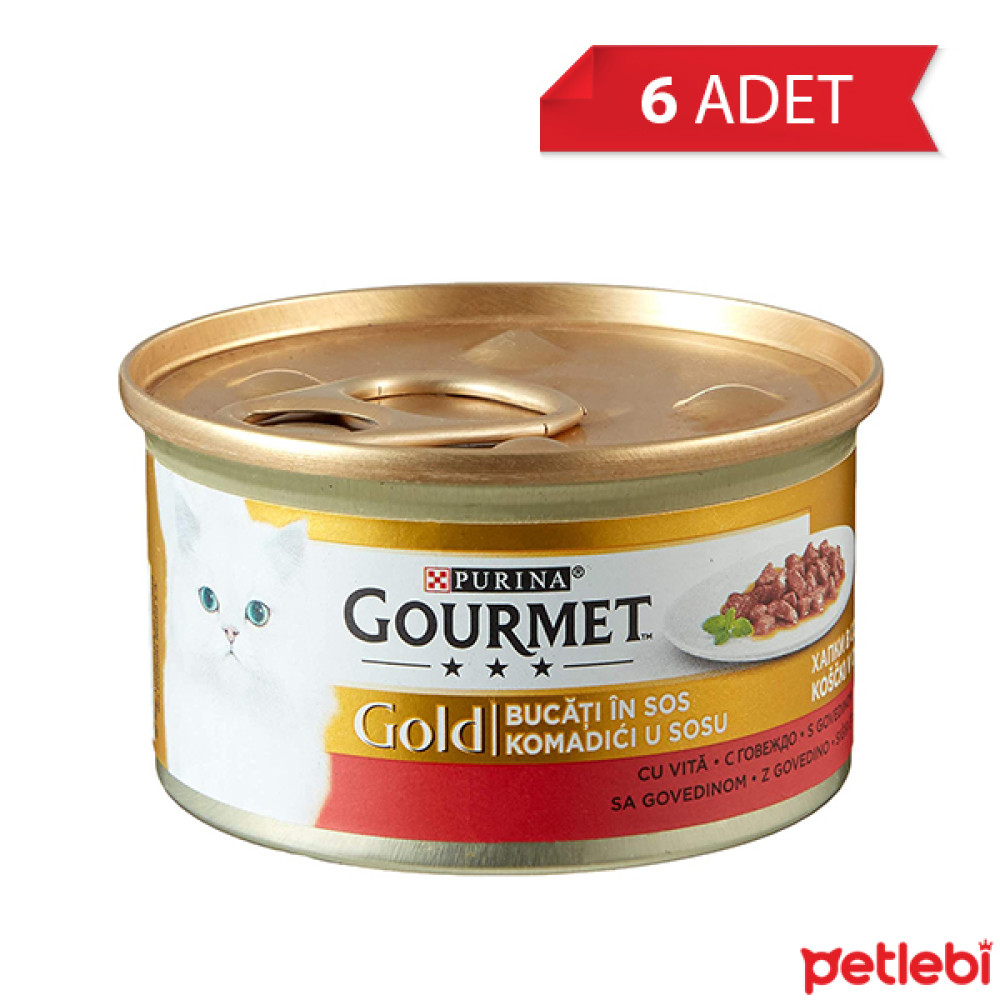 Gourmet Gold Soslu Parça Sığır Etli Kedi Konservesi 85gr (6 Adet) Evcil Hayvan Ürünleri Fiyatı