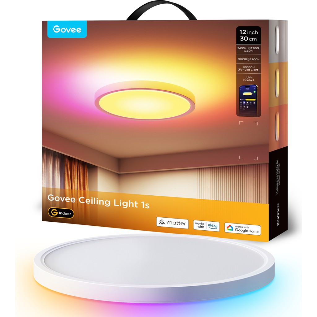 Govee RGBWW + RGBIC Matter Destekli Yuvarlak 1S Tavan Armatürü 30 cm/12 inç - 30 cm - RGB SSD / Solid State Drive Fiyatı