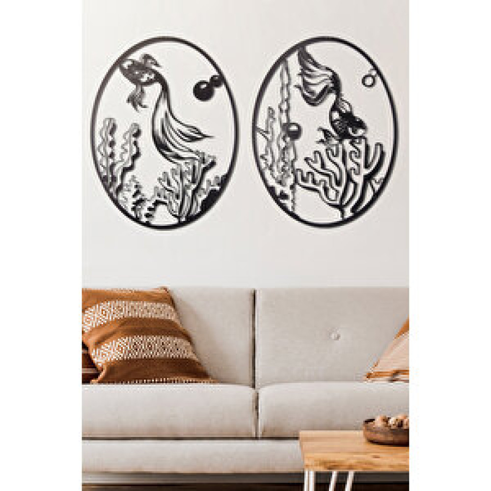 Gowpenart 2'li Akvaryum Ev ve Ofis Metal Duvar Tablosu - 37 x 49 Cm Tablo & Poster Fiyatı