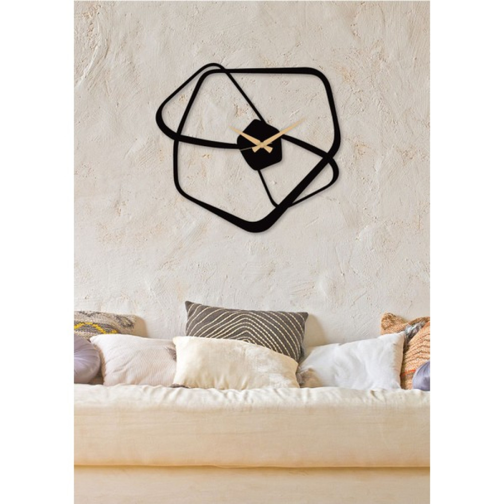 Gowpenart Dizayn Fiyonk Metal Siyah Duvar Saati - Ev / Ofis Saati - Hediye Saat - 60 x 55 cm Dekoratif Saat Fiyatı