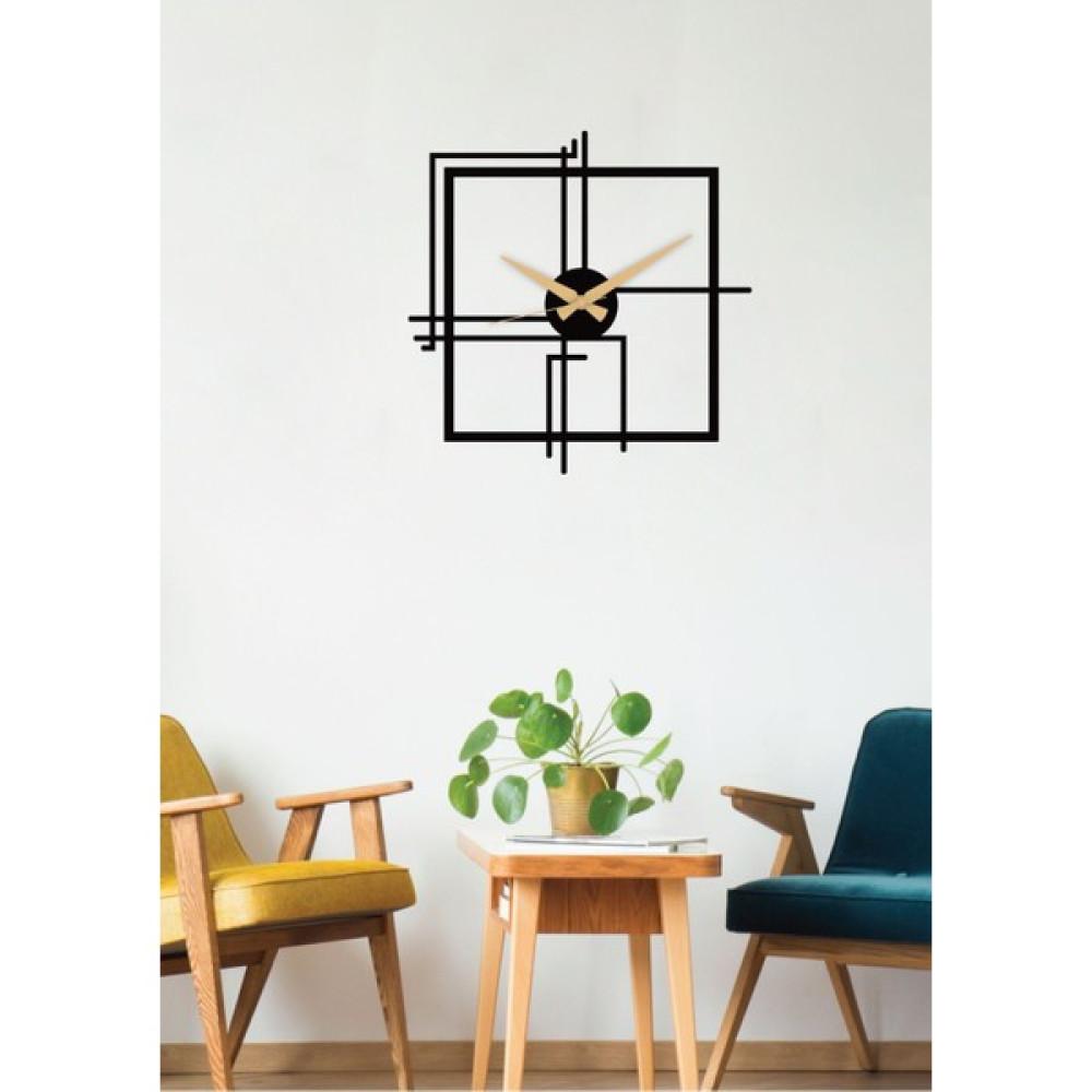 Gowpenart Dizayn Kare Querencia Metal Siyah Duvar Saati - Ev / Ofis Saati - Hediye Saat - 70 x 70 cm Dekoratif Saat Fiyatı